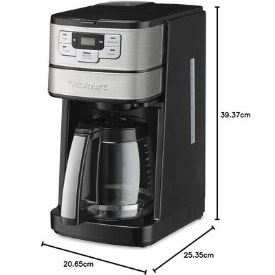 Cuisinart DGB-400 Cafetera de Goteo con Molino. Medidas